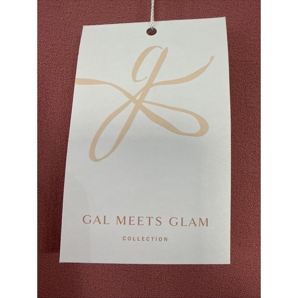 Gal Meets Glam Dress Edith City Crepe Fit & Flare Midi Mauve Pink Size 12 New - Picture 8 of 14